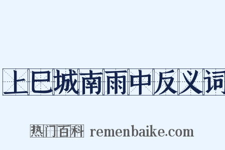 上巳城南雨中反义词是什么意思的图片
